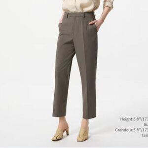 NWT Uniqlo Women's Dark Green EZY Tucked Ankle Length Trouser Pants Size M